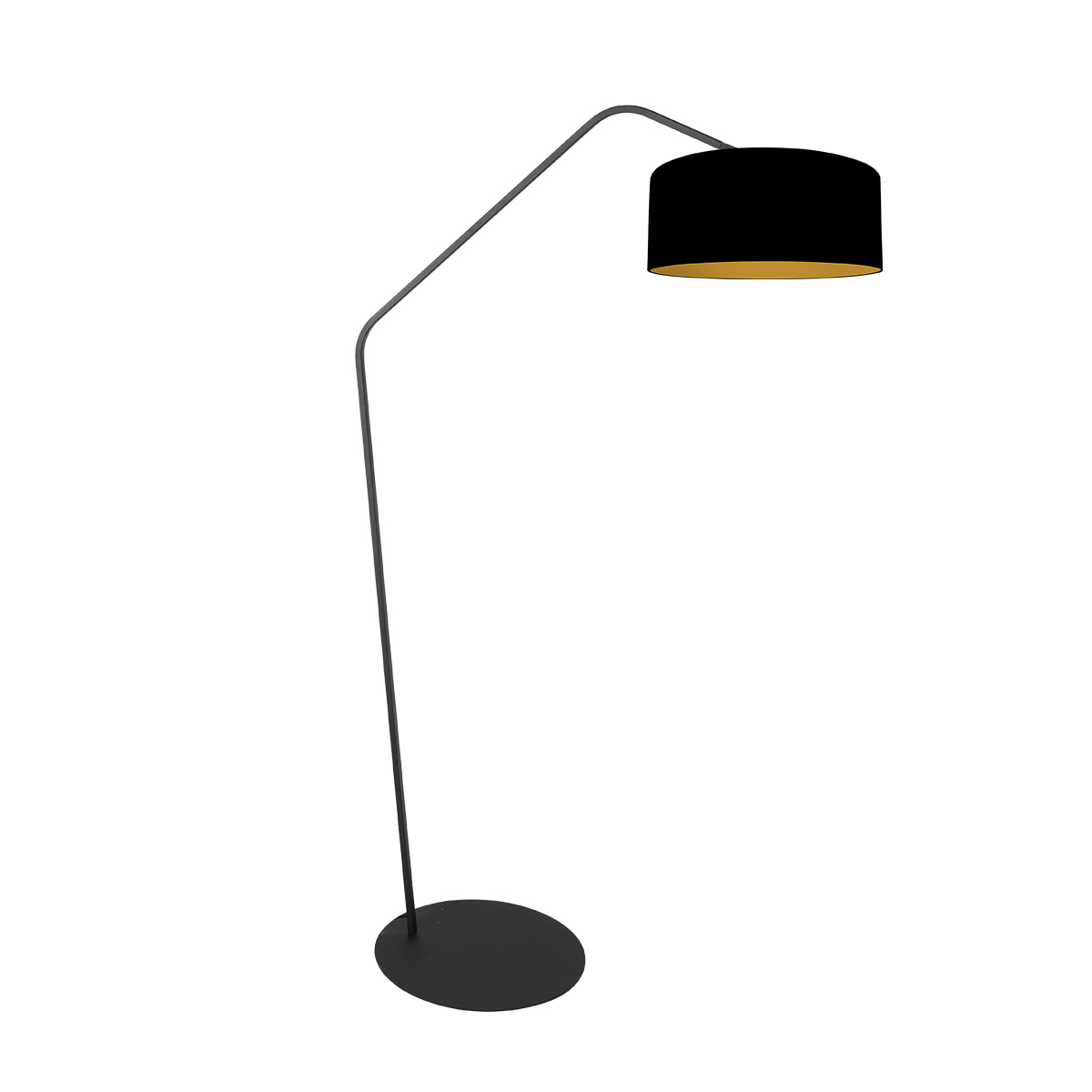 Zwarte booglamp zwart/gouden kap Anne Lighting ZigZag - Afbeelding 2