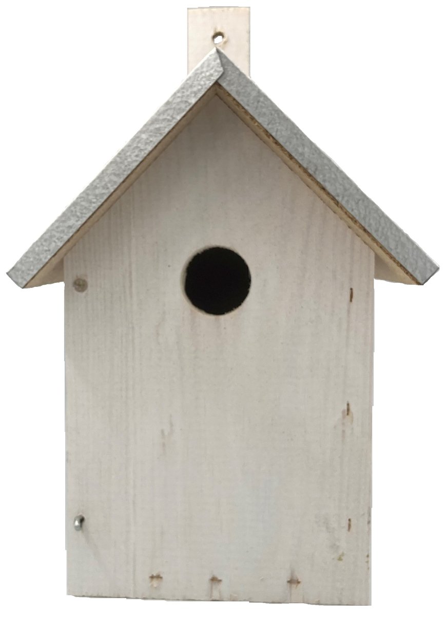Vogelhuisje wit dakje zink 14 x 13 x 25 cm Nestkast - Afbeelding 3