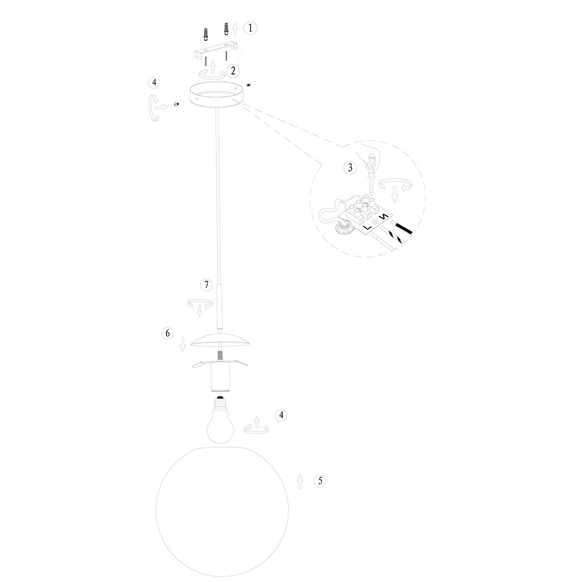 Amberkleurige hanglamp Steinhauer Bollique led - Afbeelding 9