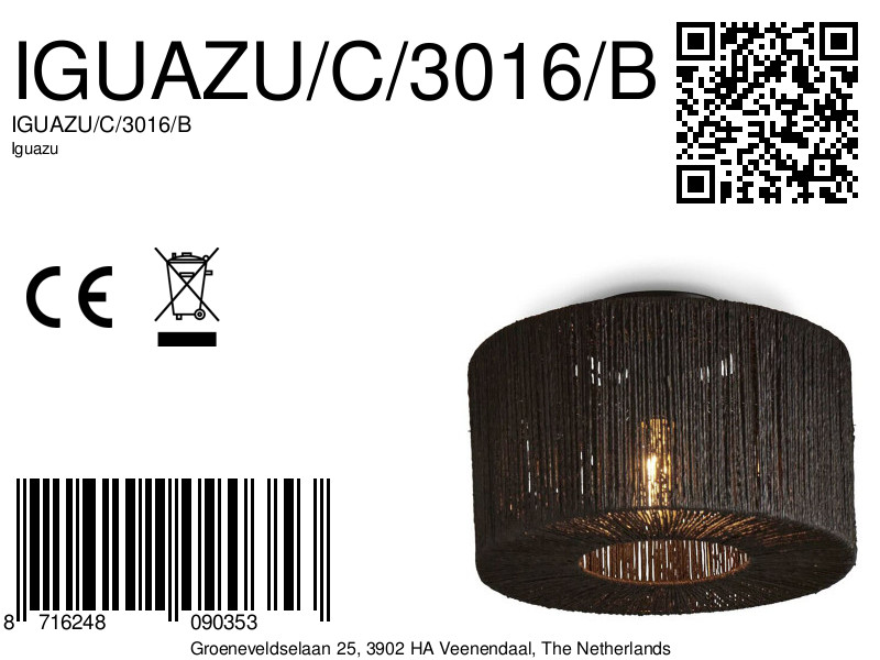 Zwarte rieten plafonnière bohemien GOOD&MOJO Iguazu - Afbeelding 9