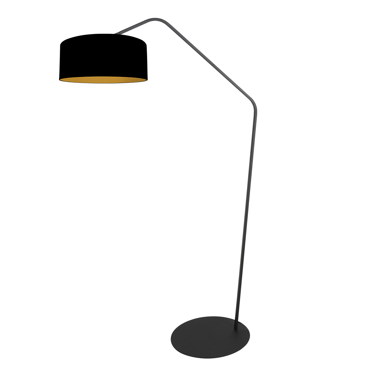 Zwarte booglamp zwart/gouden kap Anne Lighting ZigZag - Afbeelding 3