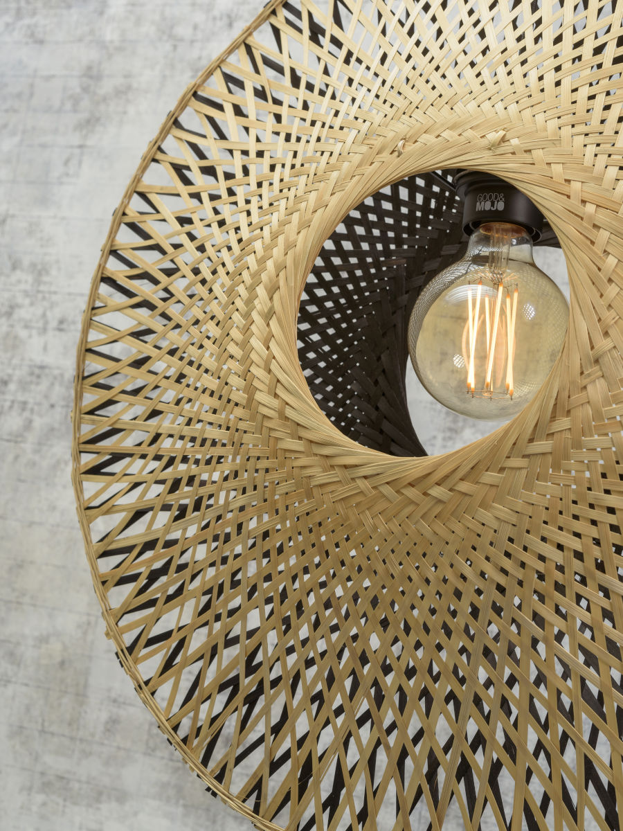 Bamboe bohemien zwart naturel hanglamp GOOD&MOJO Kalimantan - Afbeelding 4