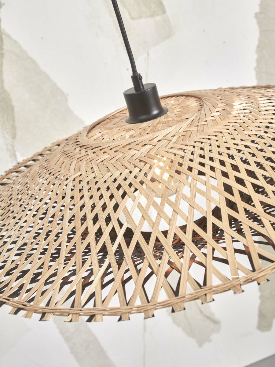 Bamboe hanglamp naturel/zwart schotelvorm M GOOD&MOJO Kalimantan - Afbeelding 9