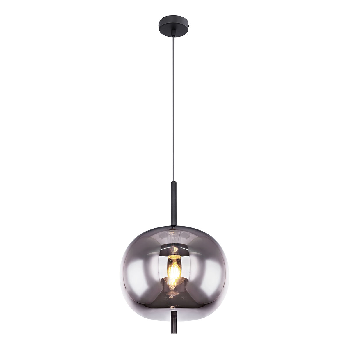 Zwarte moderne hanglamp metaal Globo Blacky - Afbeelding 7