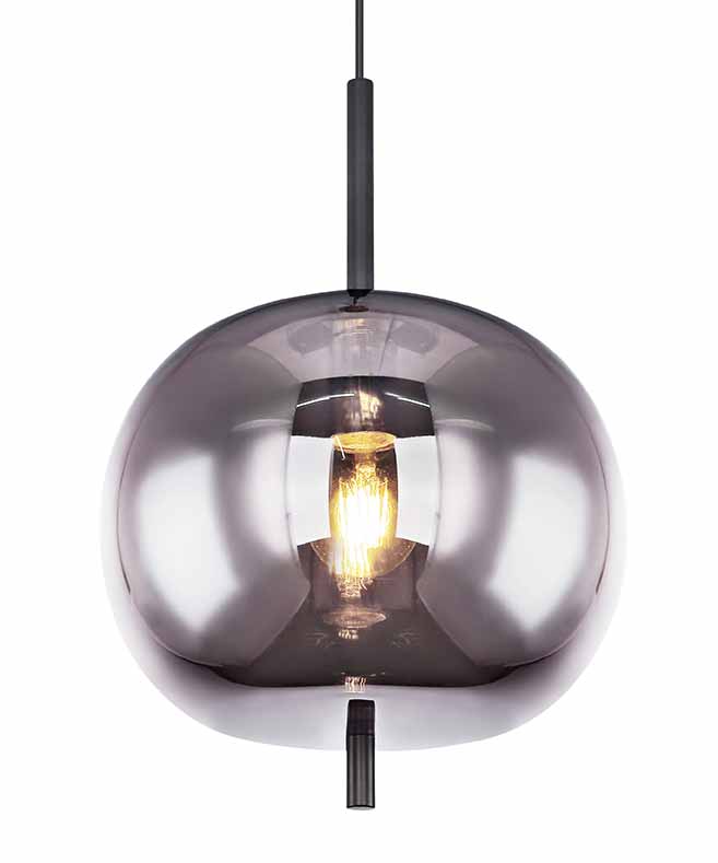 Zwarte moderne hanglamp metaal Globo Blacky - Afbeelding 5