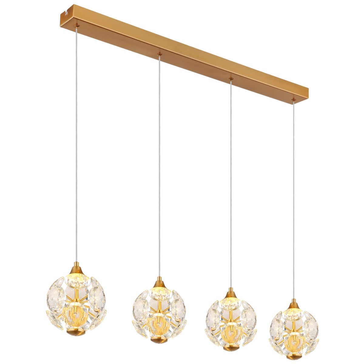 Moderne gouden hanglamp met kristallen bollen Virina - Afbeelding 2