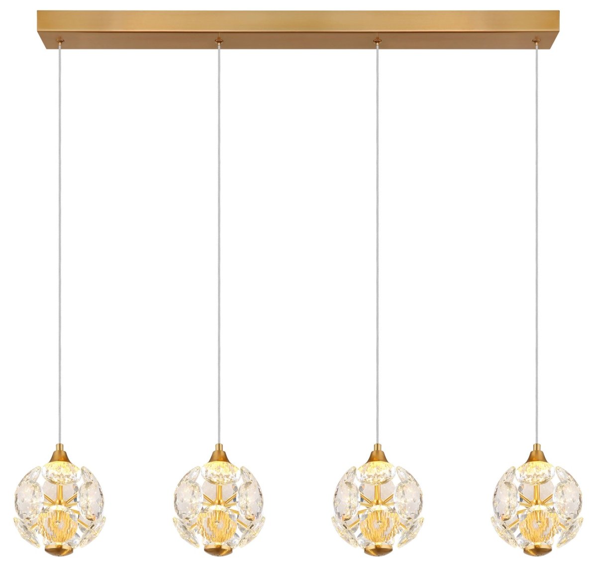 Moderne gouden hanglamp met kristallen bollen Virina - Afbeelding 4