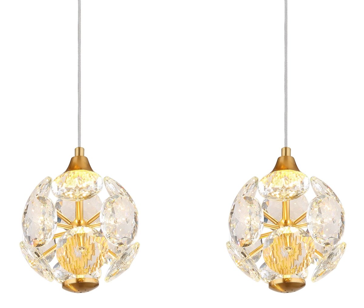 Moderne gouden hanglamp met kristallen bollen Virina - Afbeelding 5