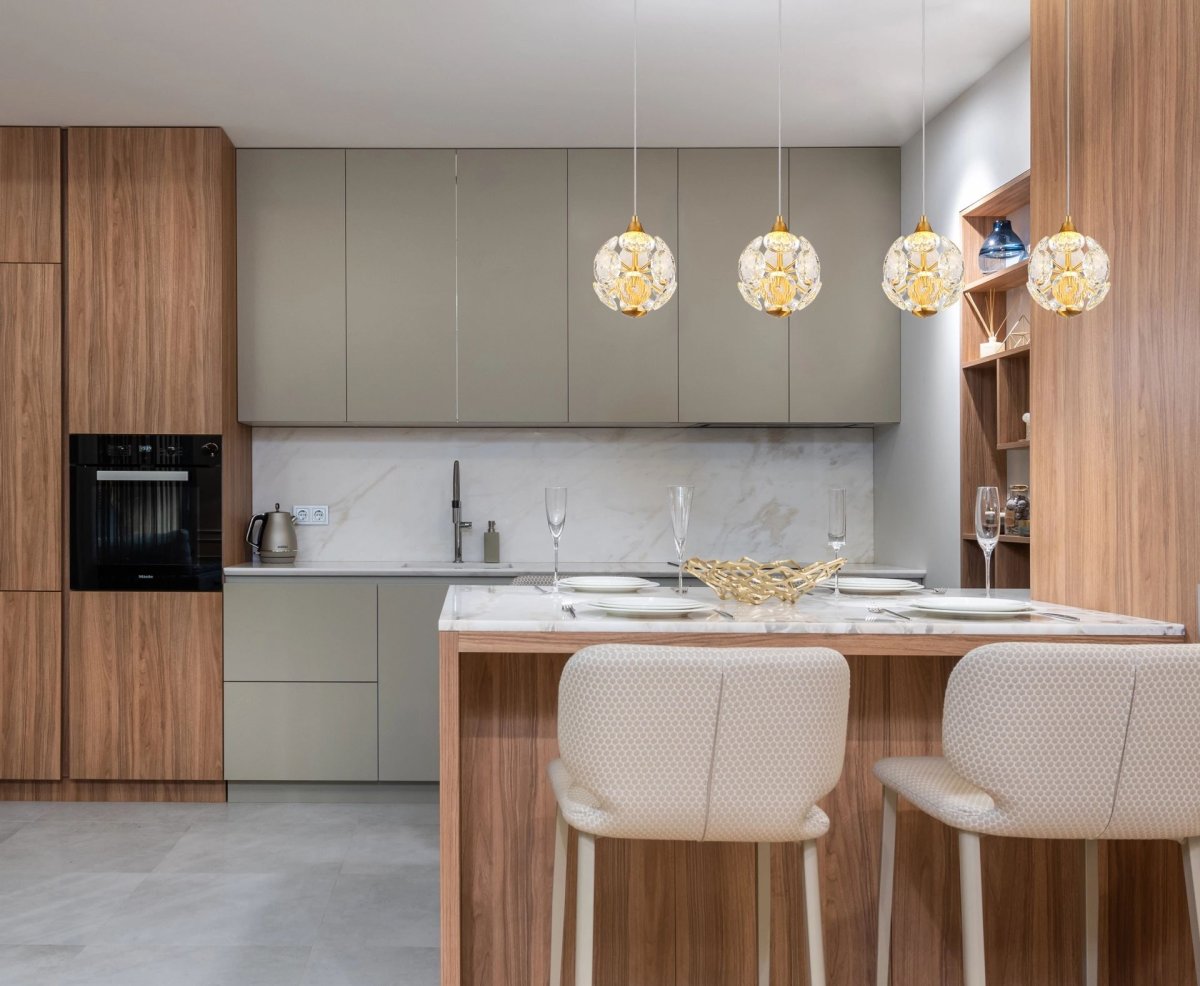Moderne gouden hanglamp met kristallen bollen Virina - Afbeelding 6