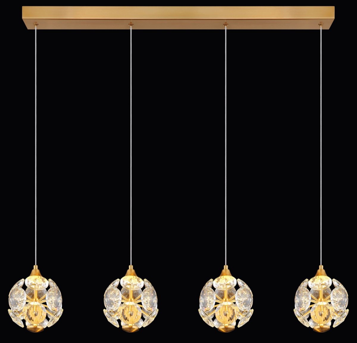 Moderne gouden hanglamp met kristallen bollen Virina - Afbeelding 8