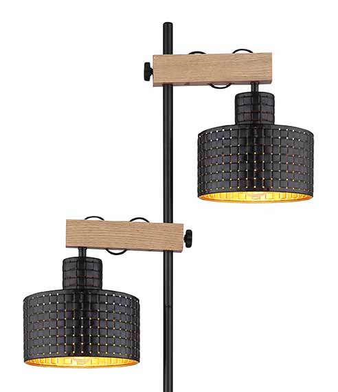 Zwarte vloerlamp rond landelijk Globo Rielly - Afbeelding 8