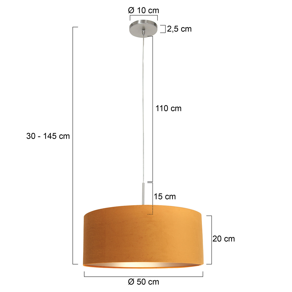 Hanglamp met rond okergele kap Steinhauer Sparkled light - Afbeelding 7