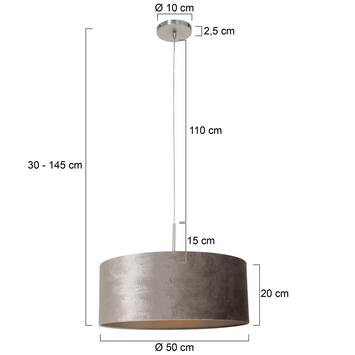 Hanglamp met ronde zilveren kap Steinhauer Sparkled light - Afbeelding 7