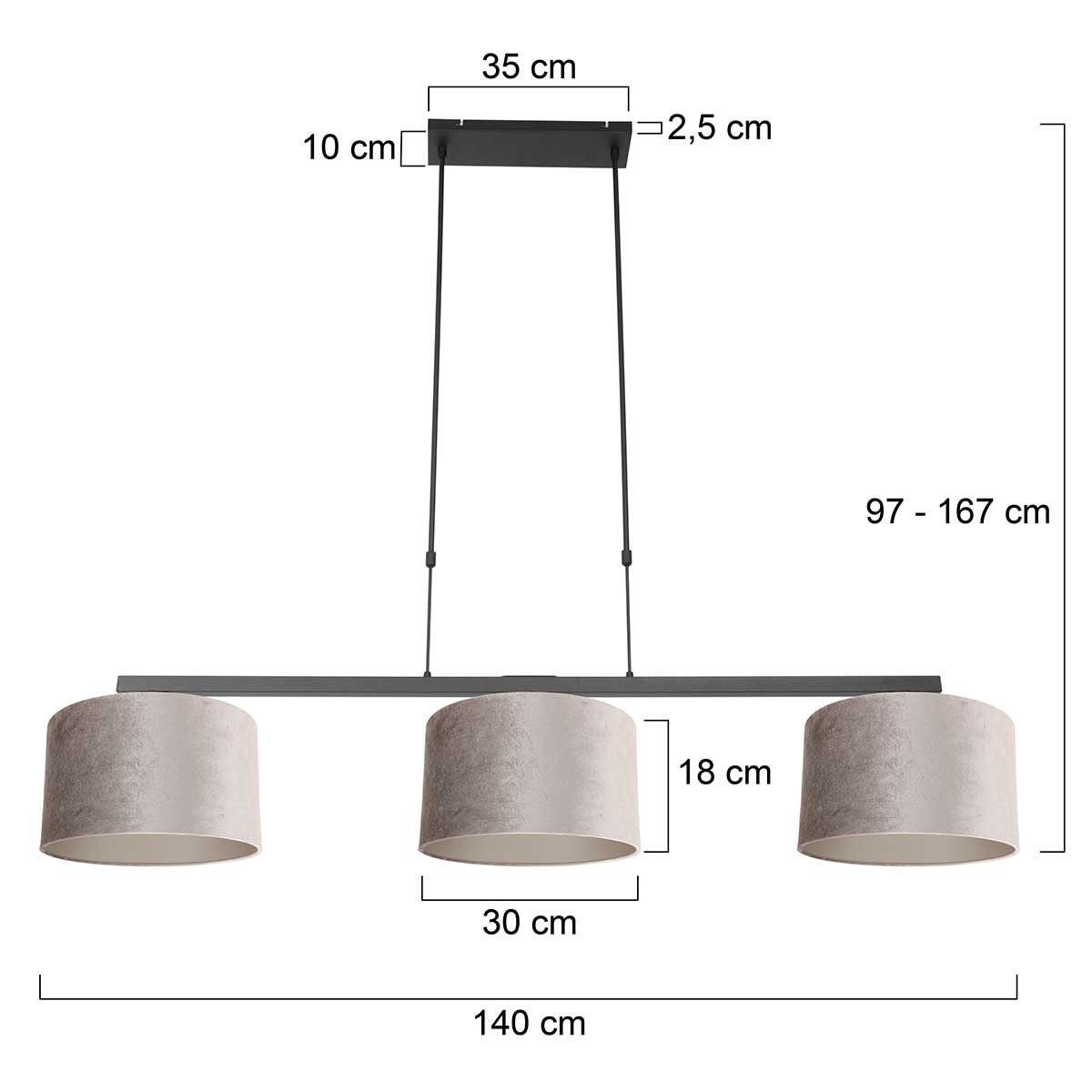 Moderne hanglamp zwart metaal Steinhauer Stang - Afbeelding 8