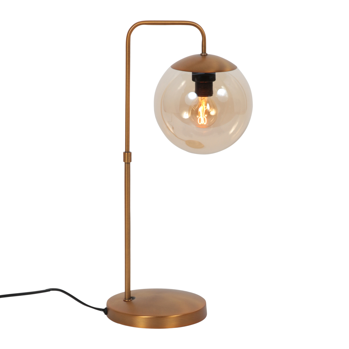 Steinhauer Bollique tafellamp in brons met amberglas