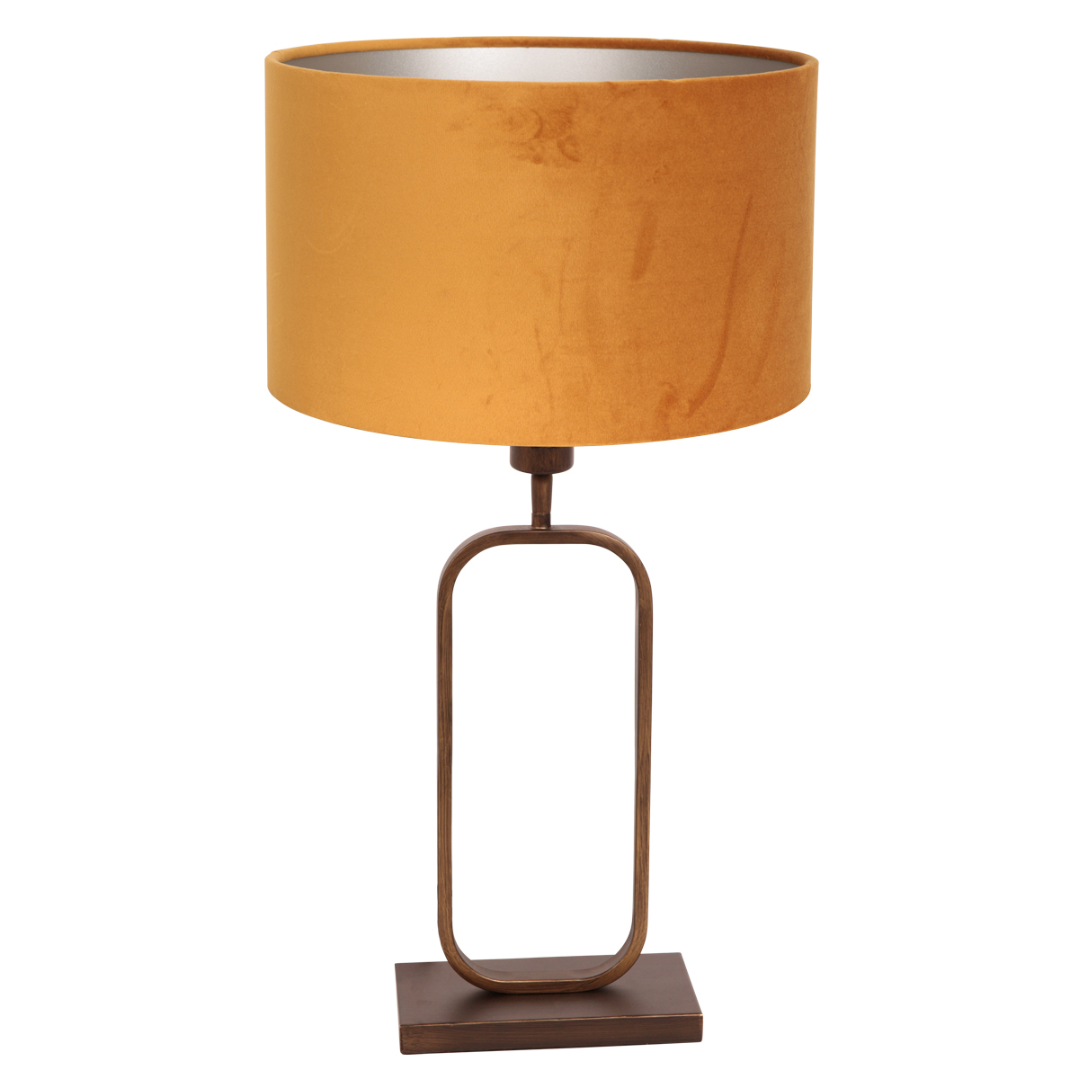 Tafellamp brons met gouden velours kap en warme uitstraling Steinhauer Stang - Afbeelding 3
