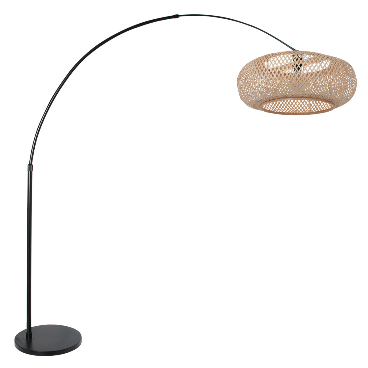 Zwarte booglamp met bamboe kap Steinhauer Sparkled light - Afbeelding 3