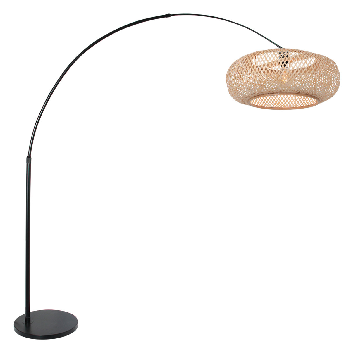 Zwarte booglamp met bamboe kap Steinhauer Sparkled light - Afbeelding 2