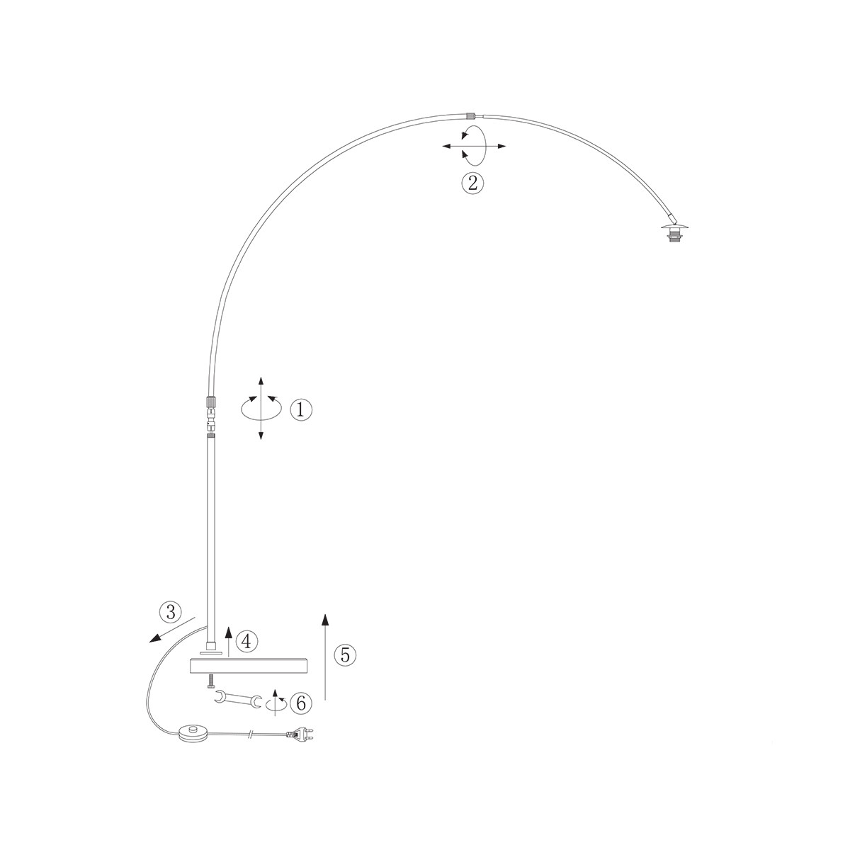 Zwarte booglamp met bamboe kap Steinhauer Sparkled light - Afbeelding 9