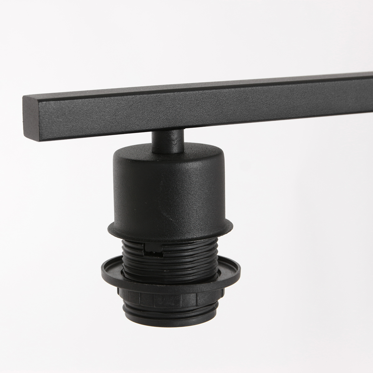 Zwarte industriële tafellamp met rieten kap Steinhauer Stang - Afbeelding 4