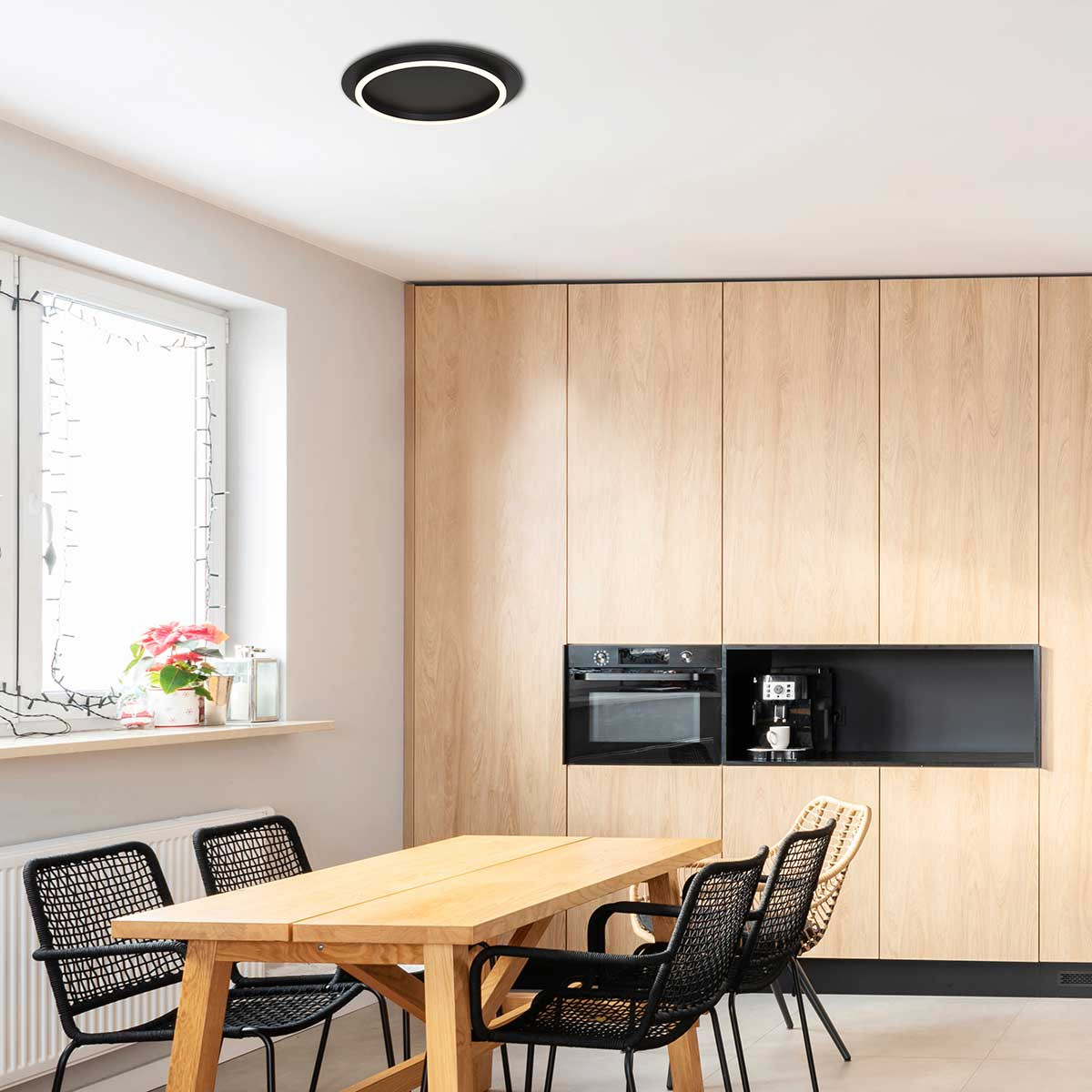 Zwarte plafondlamp met ronde verlichting Steinhauer Ringlux - Afbeelding 4