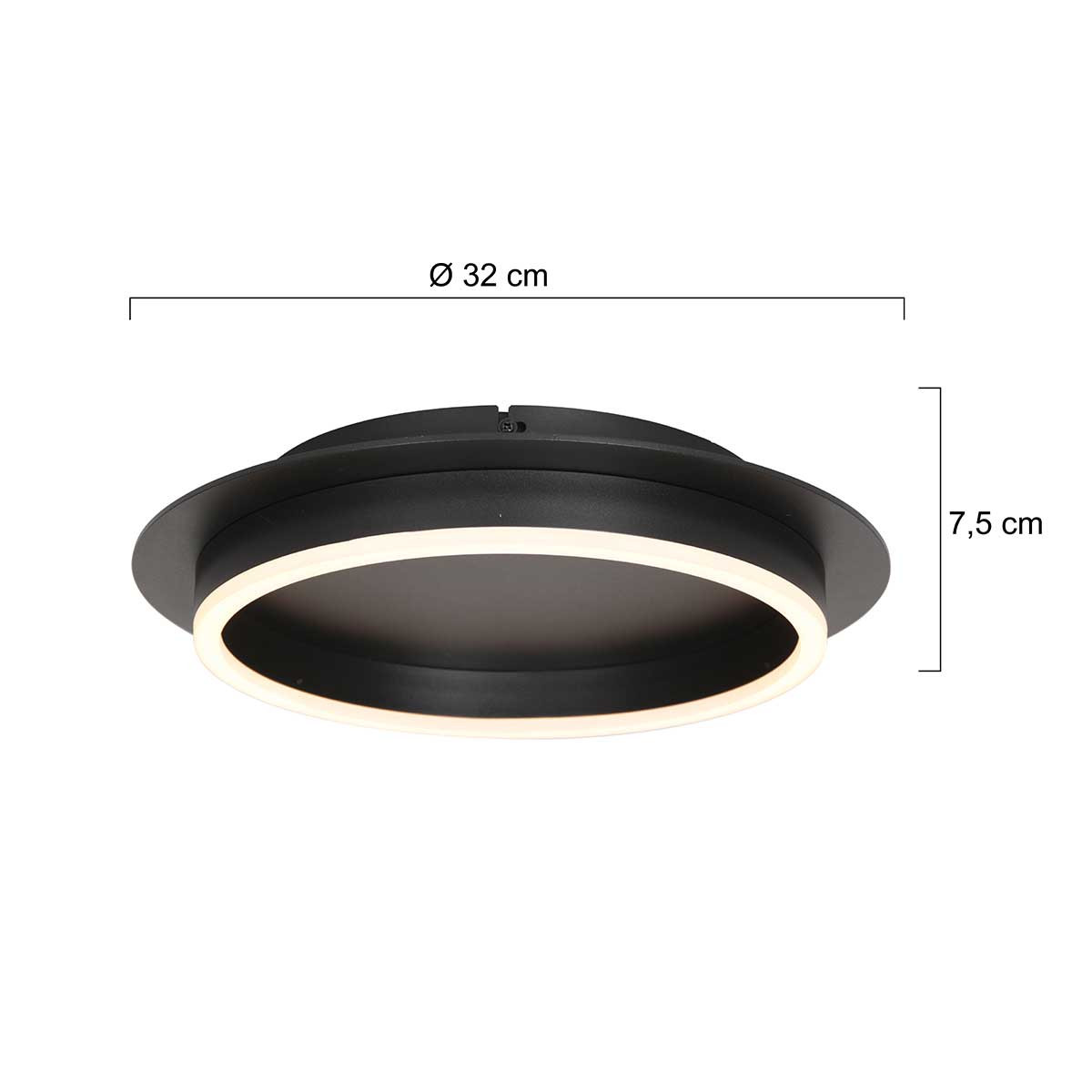 Zwarte plafondlamp met ronde verlichting Steinhauer Ringlux - Afbeelding 8