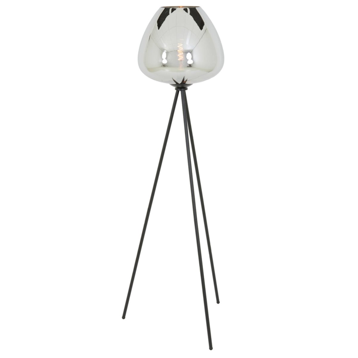 Zwarte vloerlamp modern met glazen bol Light & Living Mayson - Afbeelding 4
